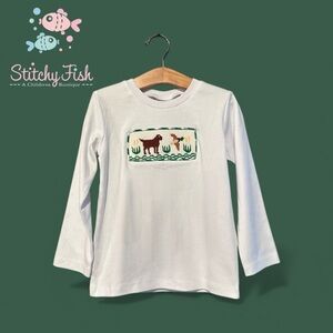 Stitchy Fish Duck Hunt Smocked Long Sleeve Shirt